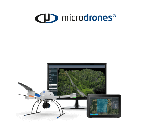 Microdrones logo and integrated system